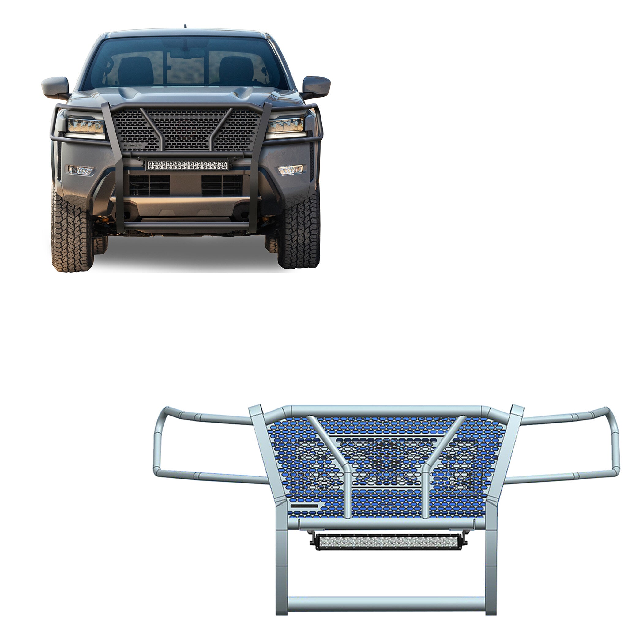 2022-2024 Nissan Frontier Rugged Heavy Duty Grille Guard Kit Modular | Black Horse Off Road - Image 1