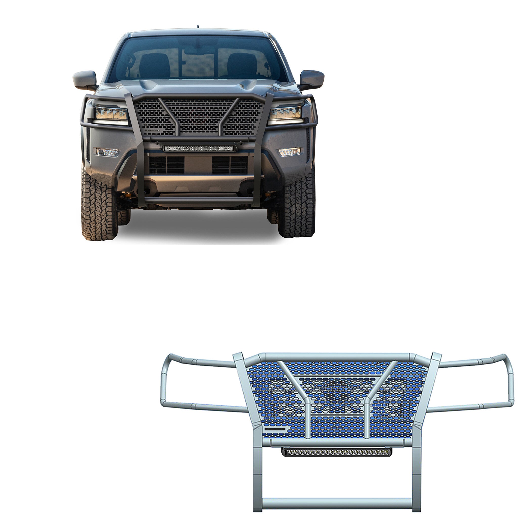 2022-2024 Nissan Frontier Rugged Heavy Duty Grille Guard Kit Modular | Black Horse Off Road - Image 1