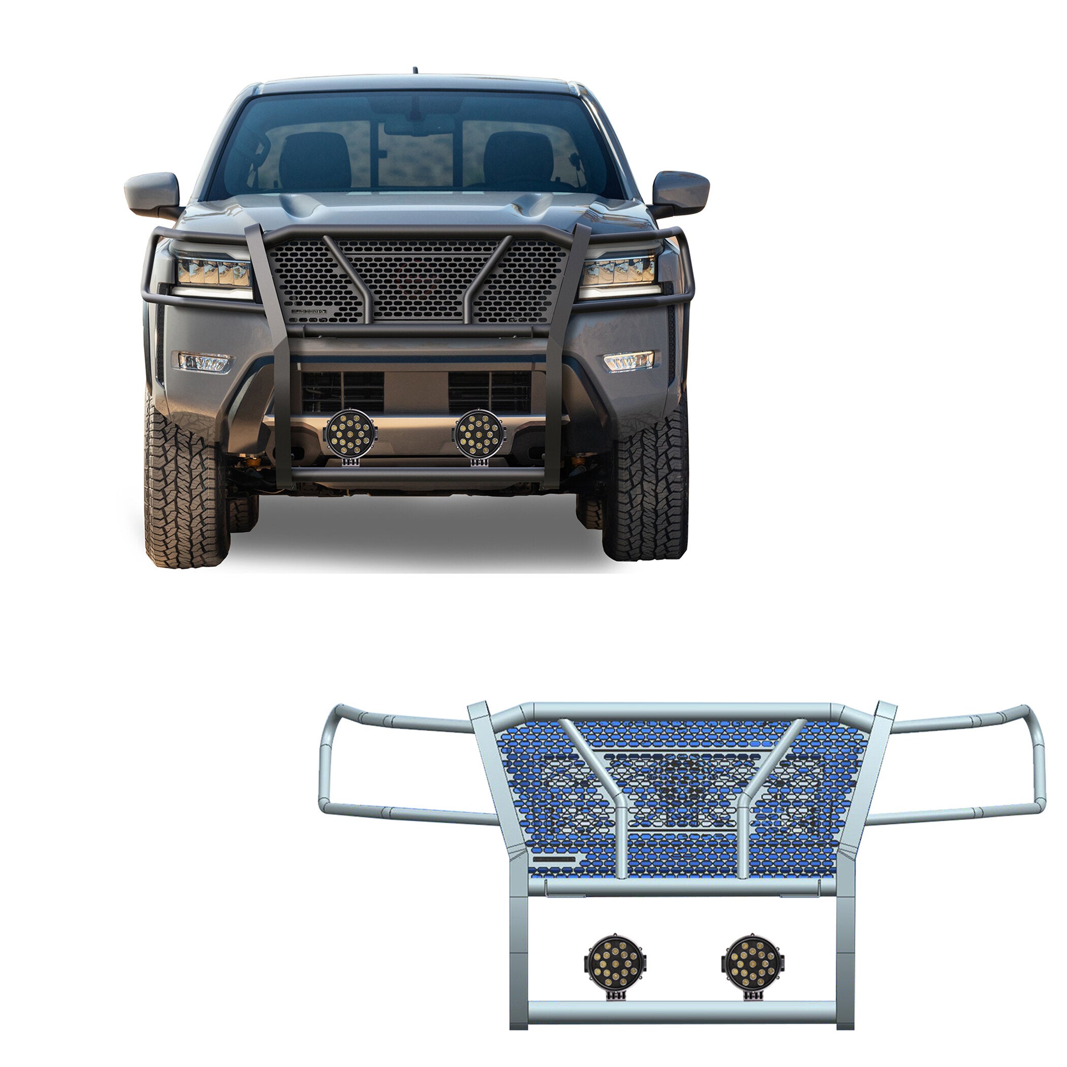 2022-2024 Nissan Frontier Rugged Heavy Duty Grille Guard Kit Modular | Black Horse Off Road - Image 1