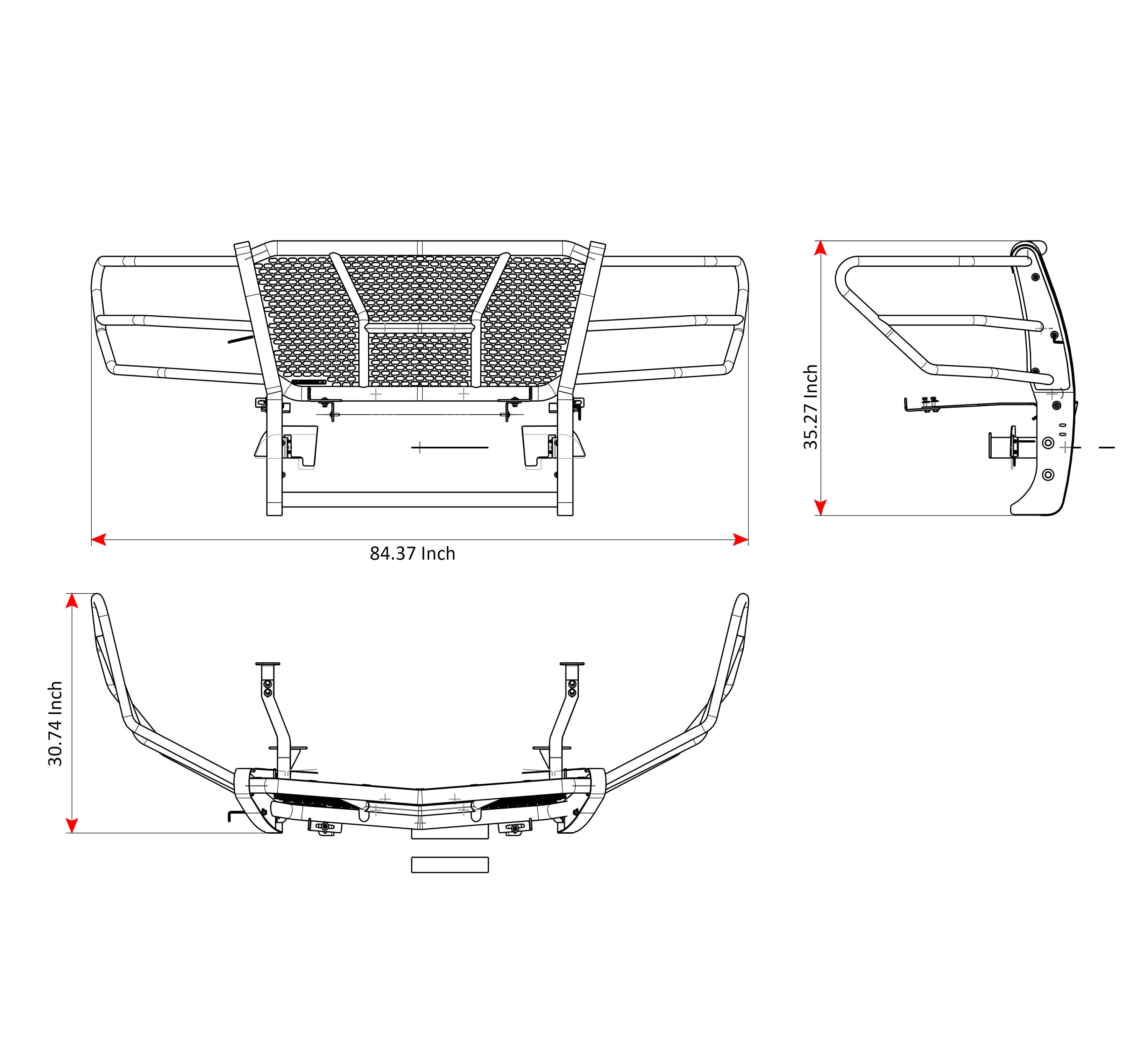 2017-2024 Nissan Titan Rugged Heavy Duty Grille Guard Kit Modular | Black Horse Off Road - Image 10