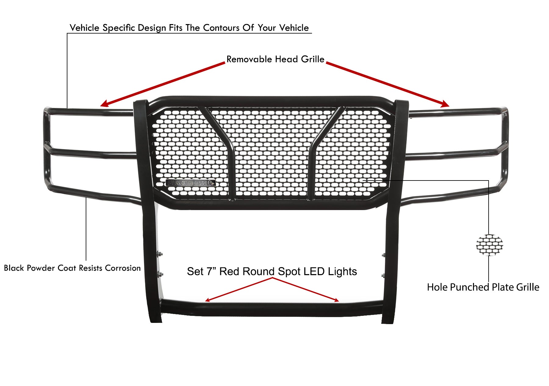 2017-2024 Nissan Titan Xd Rugged Heavy Duty Grille Guard Kit Modular | Black Horse Off Road - Image 4