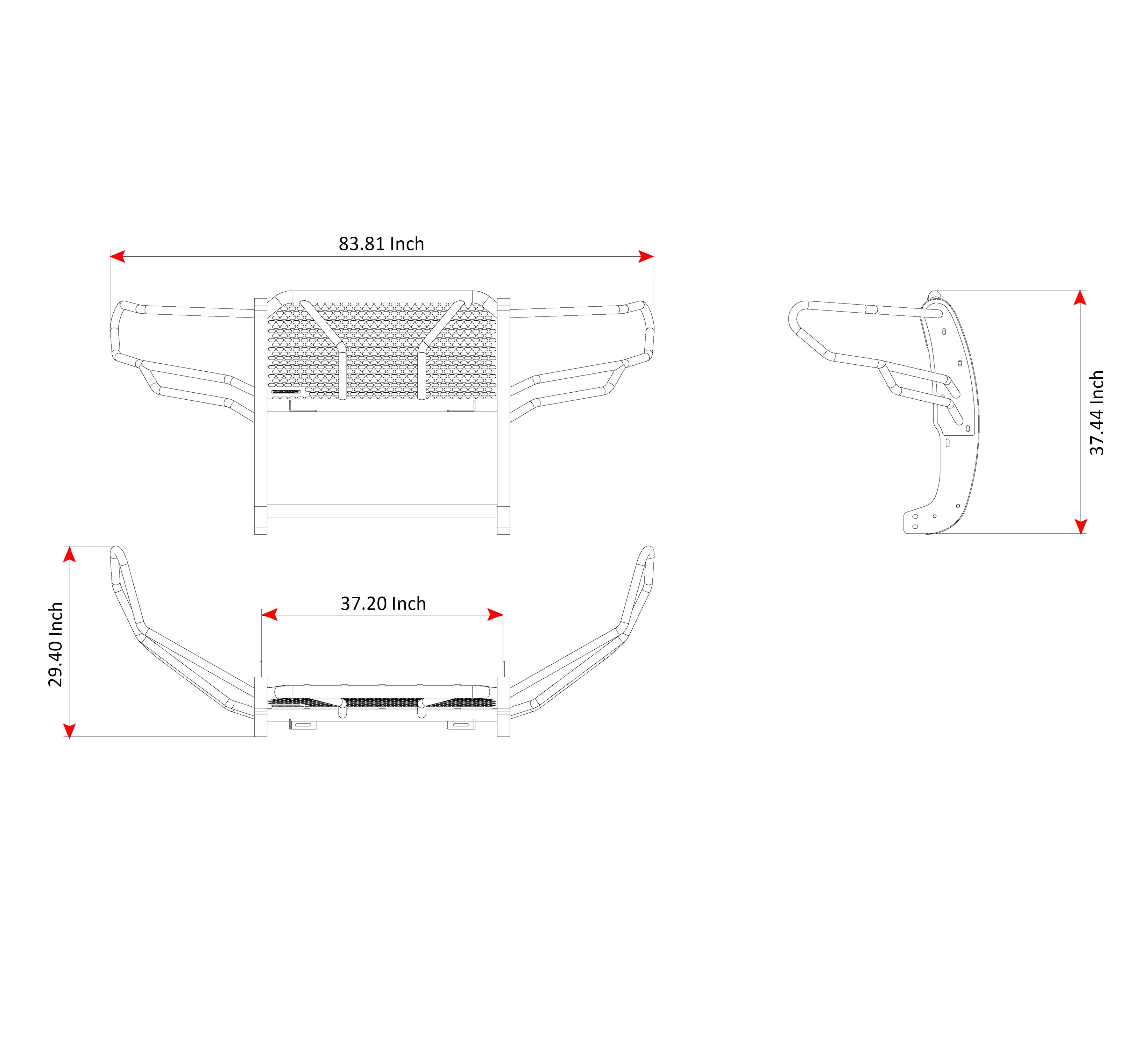 2007-2021 Toyota Sequoia Rugged Heavy Duty Grille Guard Kit Modular | Black Horse Off Road - Image 10