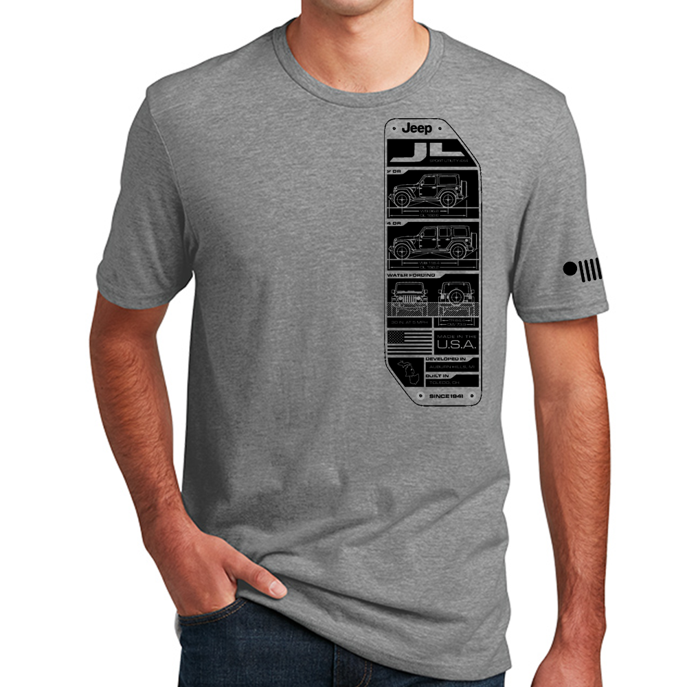 Mens JeepĀ® Wrangler JL Spec Plate - Oxford Grey