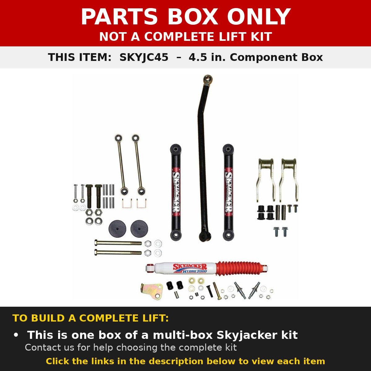 PARTS BOX ONLY - SKYJC45 component box, not a complete lift kit