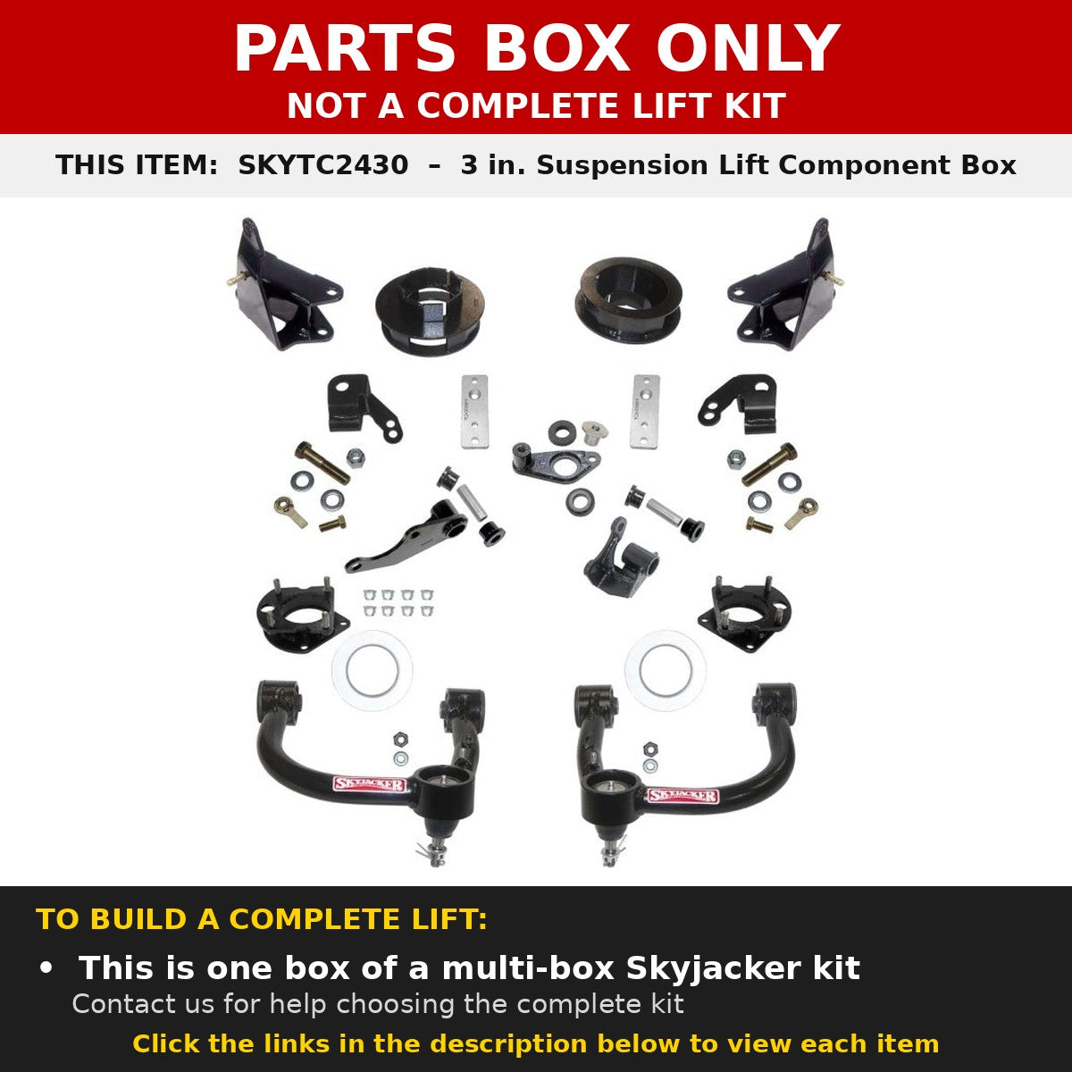 PARTS BOX ONLY - SKYTC2430 component box, not a complete lift kit