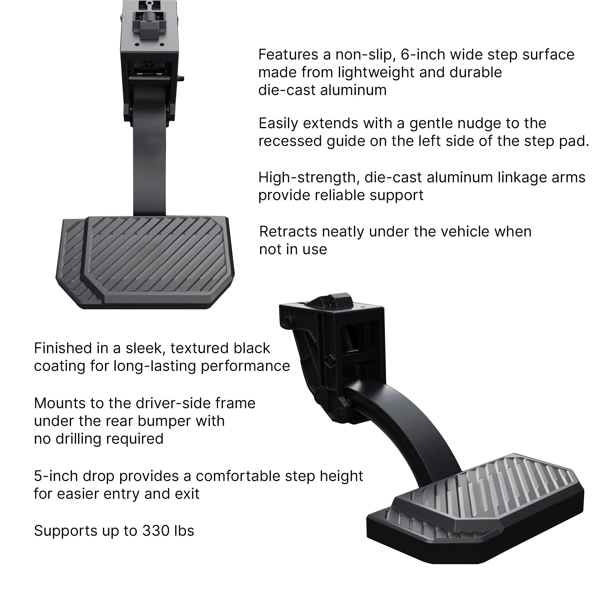 2020-2026 Sierra 2500 Hd Retractable Truck Bed Corner Step | Black Horse Off Road - Image 8