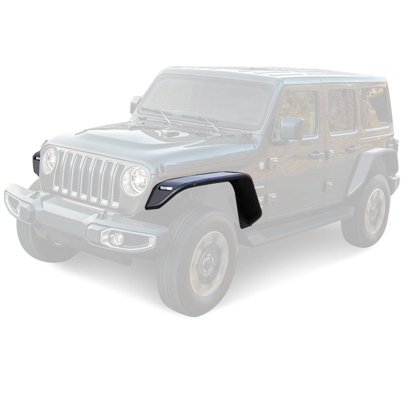 2018-2026 Jeep Gladiator Tubular Front Fender Flares | Black Horse Off Road - Image 1