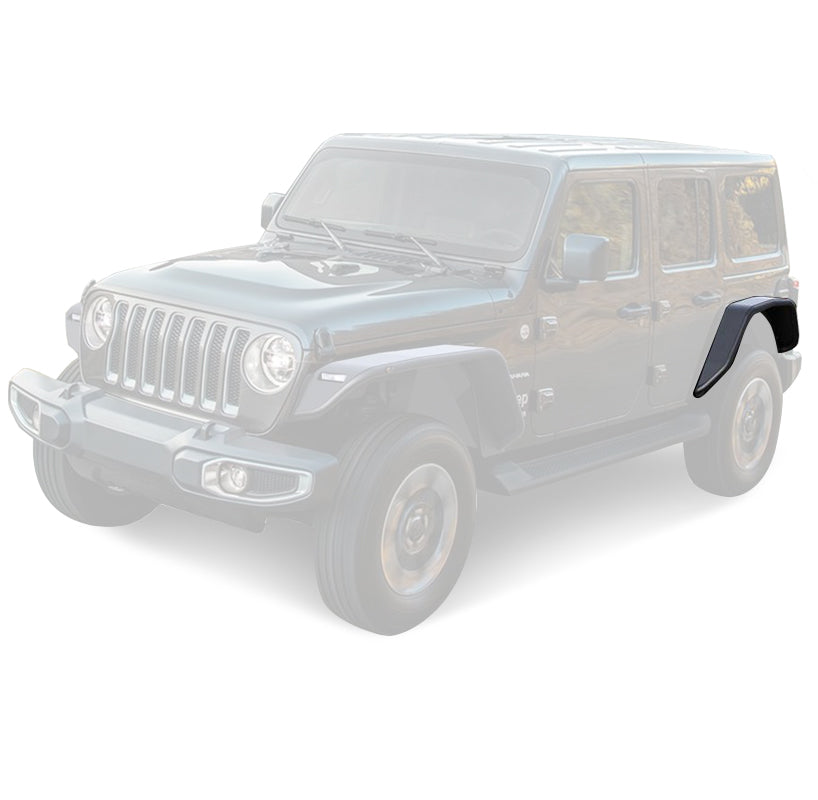 2018-2026 Jeep Wrangler Tubular Rear Fender Flares | Black Horse Off Road - Image 2