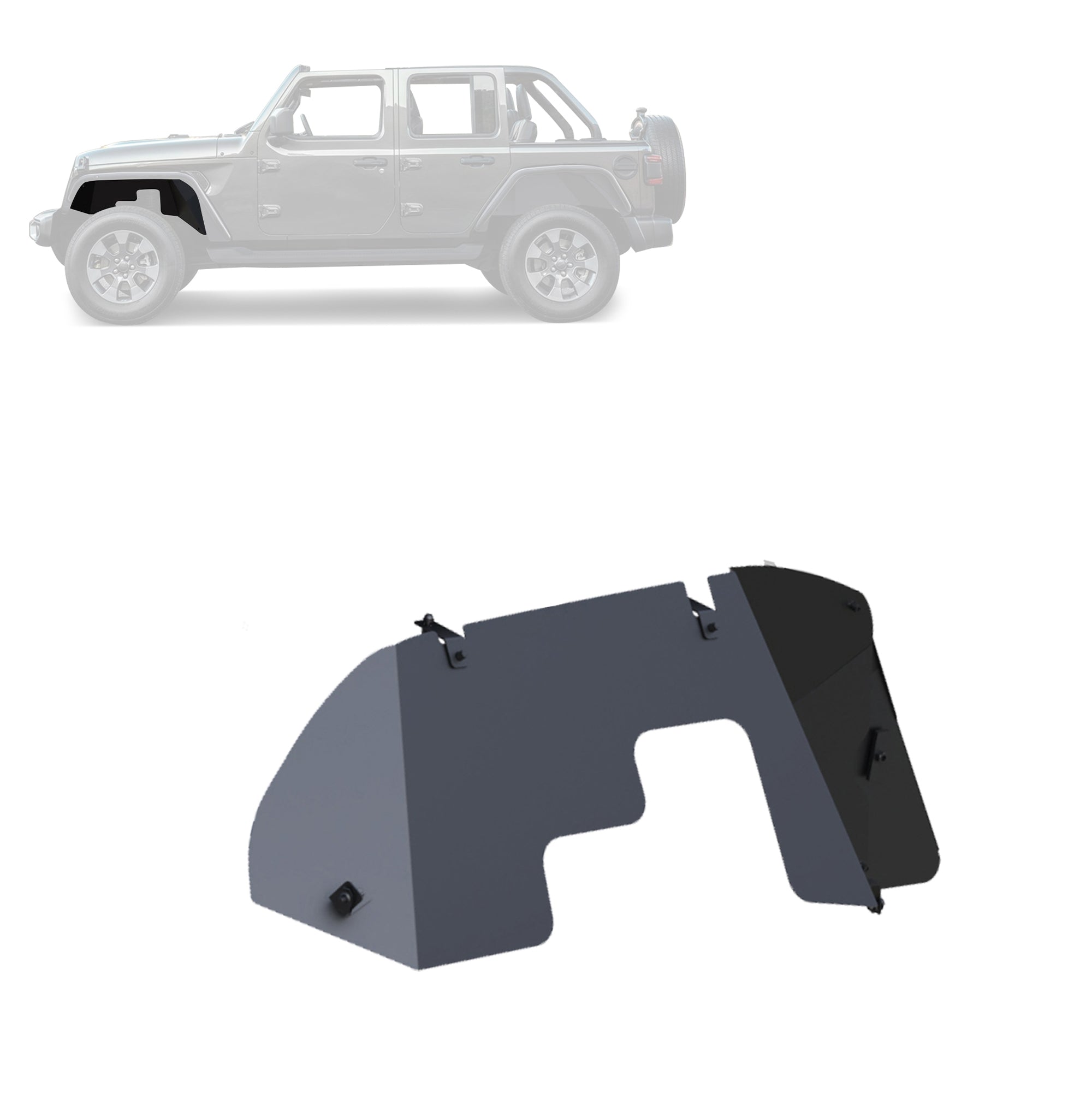 2018-2026 Jeep Gladiator Front Inner Fender Flares Liners | Black Horse Off Road - Image 1