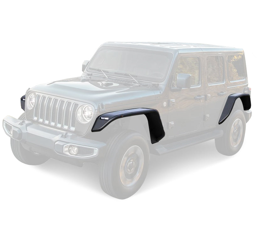 2018-2026 Jeep Wrangler Front & Rear Tubular Fender Flares | Black Horse Off Road - Image 2