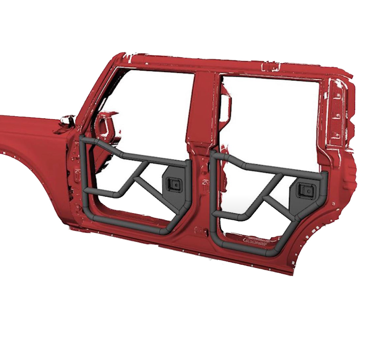 2021-2026 Ford Bronco Tubular Front & Rear Doors Tubular Full set Tubular Front & Rear Doors, 2nd Box: 35.82x29.13x16 inch | Black Horse Off Road - Image 2