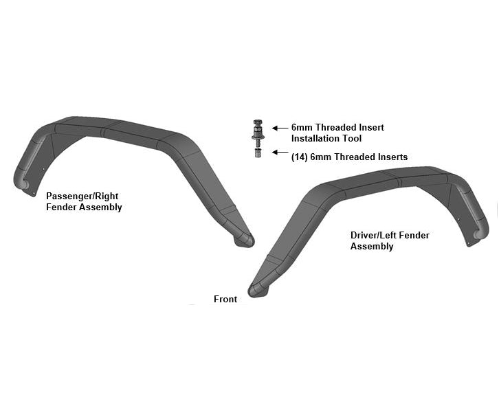 2020-2026 Jeep Gladiator Full Set Tubular Fender Flares - Front & Rear | Black Horse Off Road - Image 3