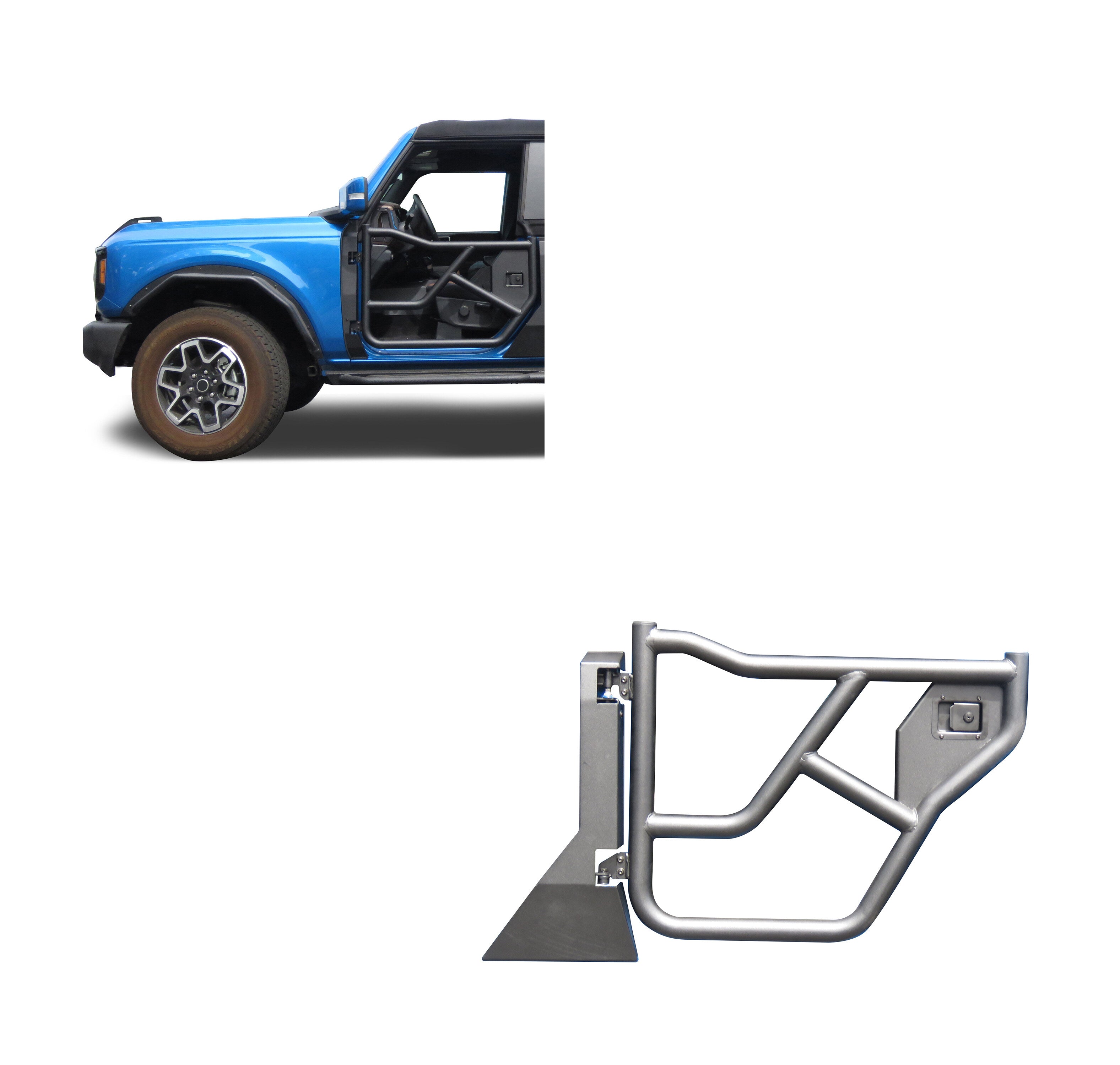 2021-2026 Ford Bronco Tubular Rear Doors Tubular | Black Horse Off Road - Image 1