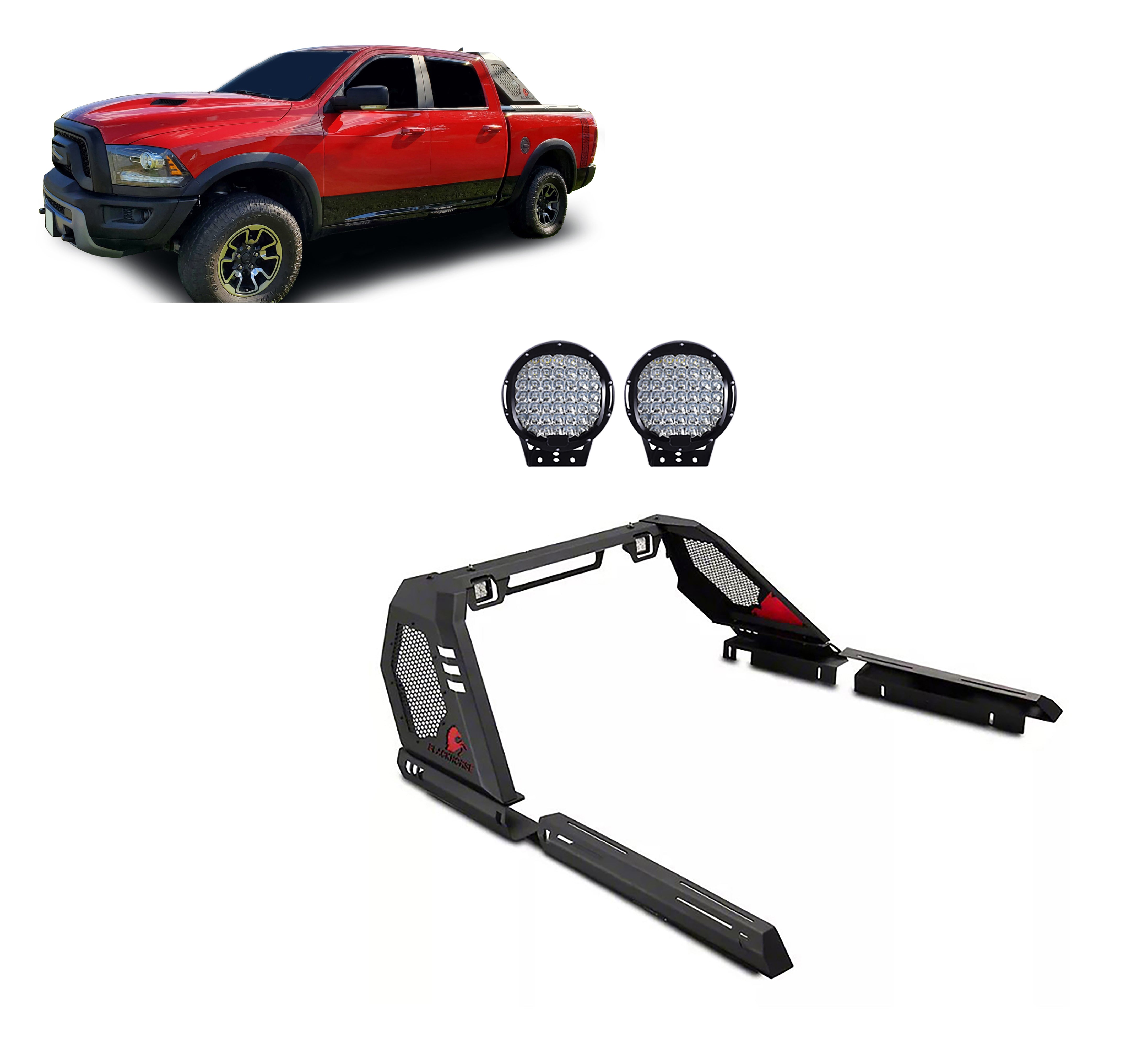 2015-2026 Canyon Vigor Roll Bar Kit Modular W/ Set of 9" Black Round LED Light | Black Horse Off Road - Image 1