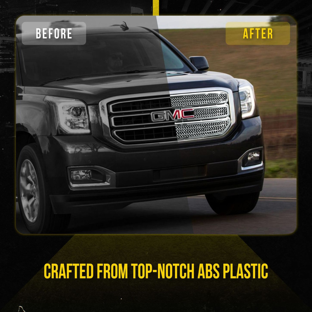 2015-2020 GMC Yukon SLE/SLT 3 PCS Chrome Tape-on Patented Grille Overlay