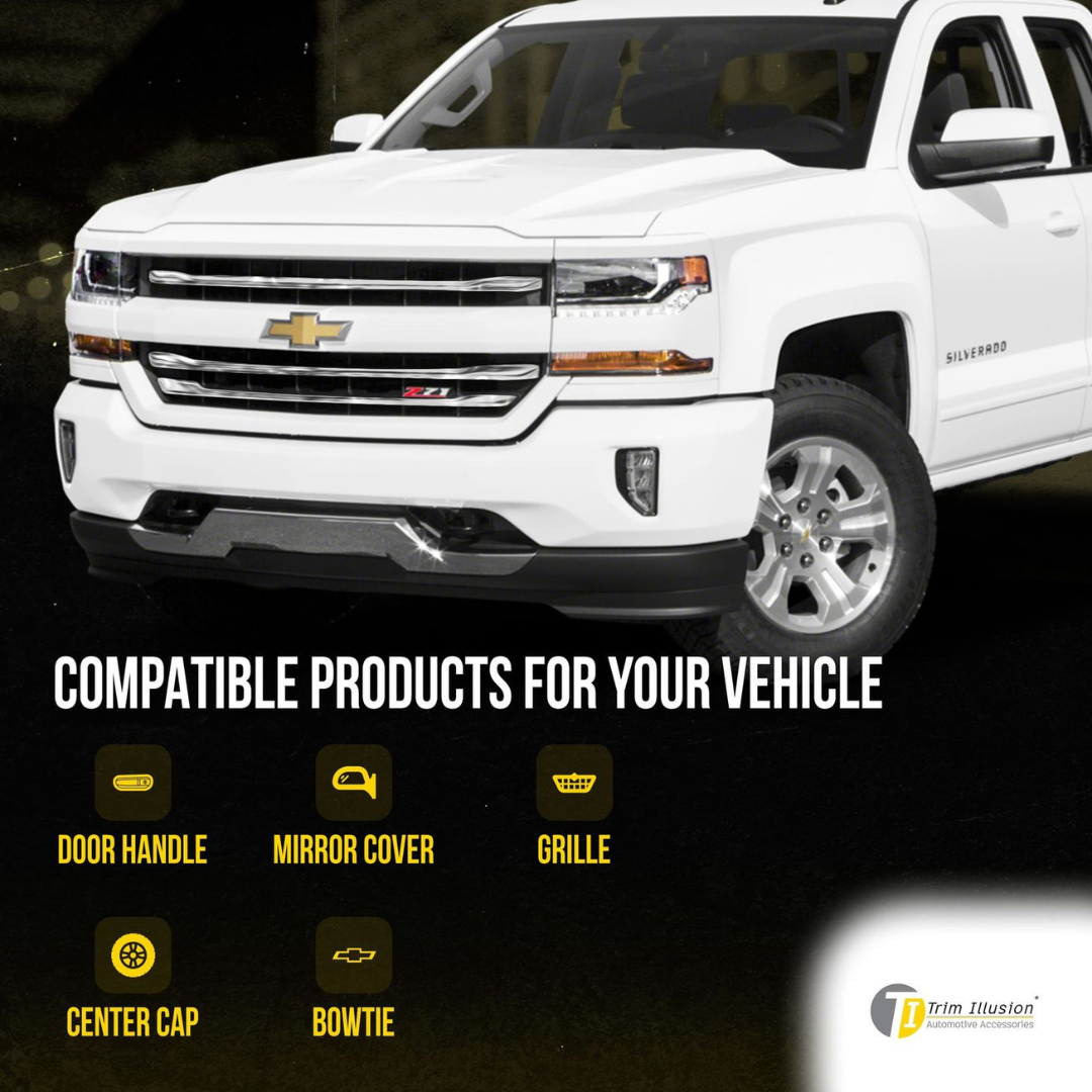 2016-2018 Chevrolet Silverado 1500 Z71/High Country 3 PCS Chrome Tape-on Patented Grille Overlay