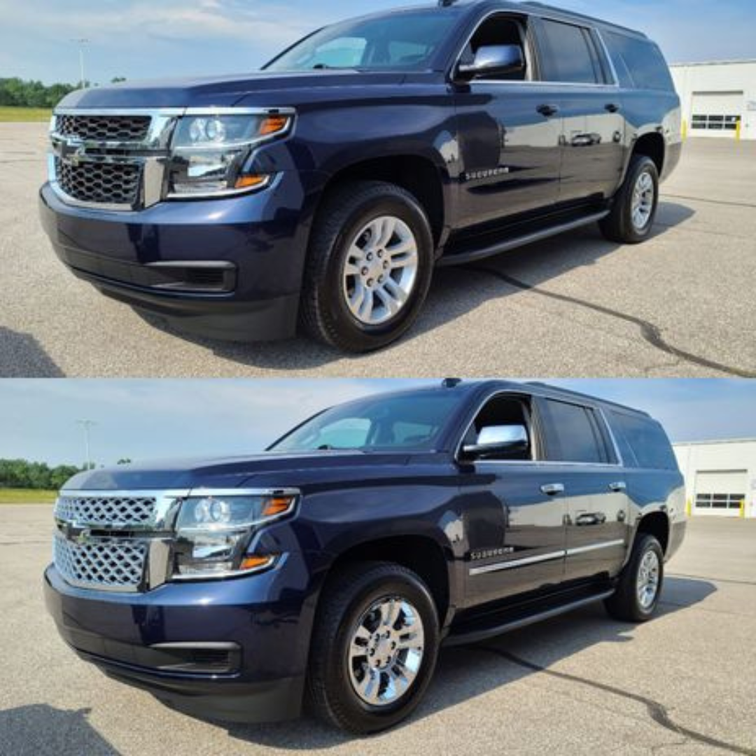 2015-2020 Chevrolet Tahoe/Suburban 2 PCS Diamond Mesh Chrome Tape-on Patented Grille Overlay