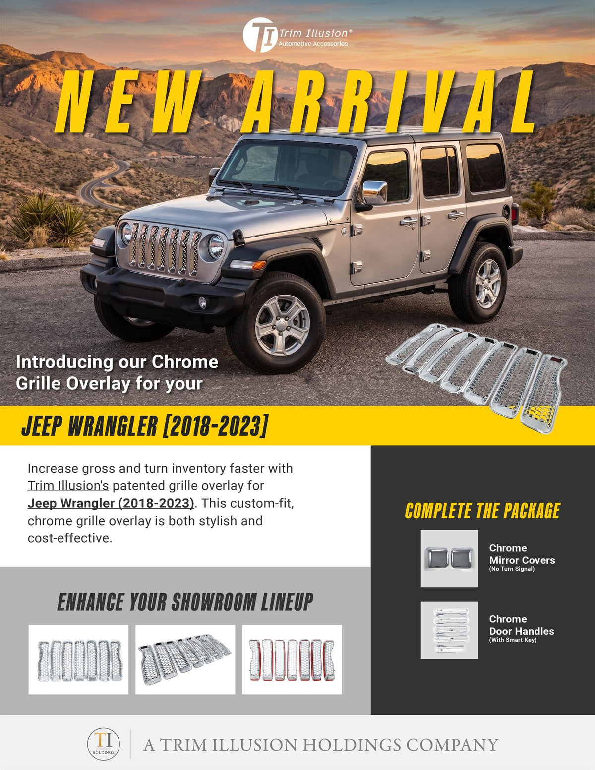 Trim Illusion ABS522 chrome grille overlay for 2018-2023 Jeep Wrangler - image 13