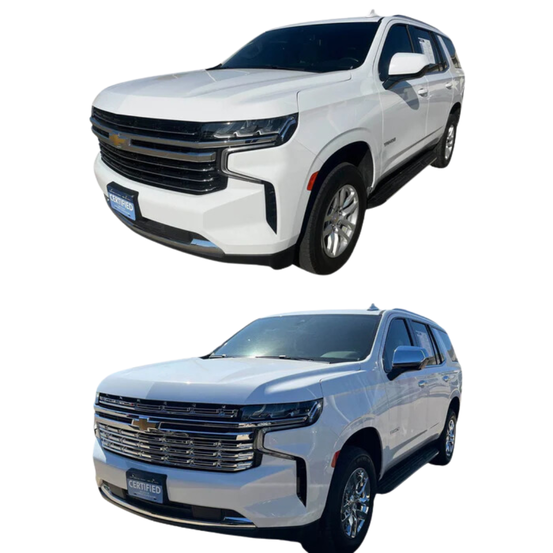 2021-2024 Chevrolet Suburban/Tahoe LT 2 PCS Chrome Snap-on W/Tape Patented Grille Overlay