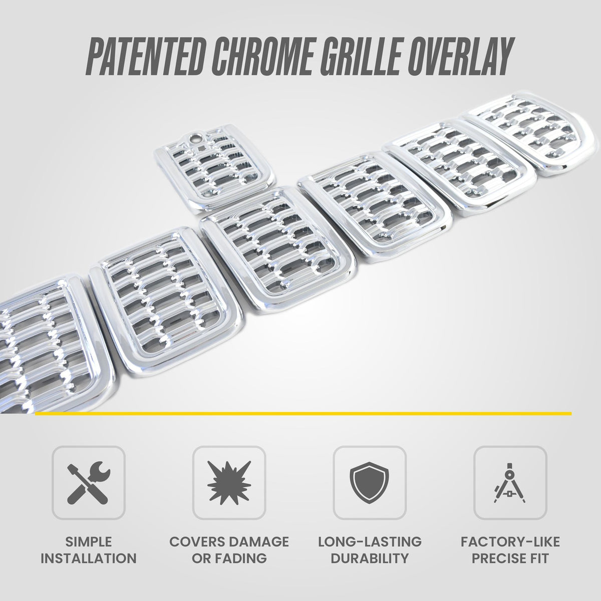 Trim Illusion ABS534 chrome grille overlay for 2021-2025 Jeep Grand Cherokee L and Grand Cherokee - image 10
