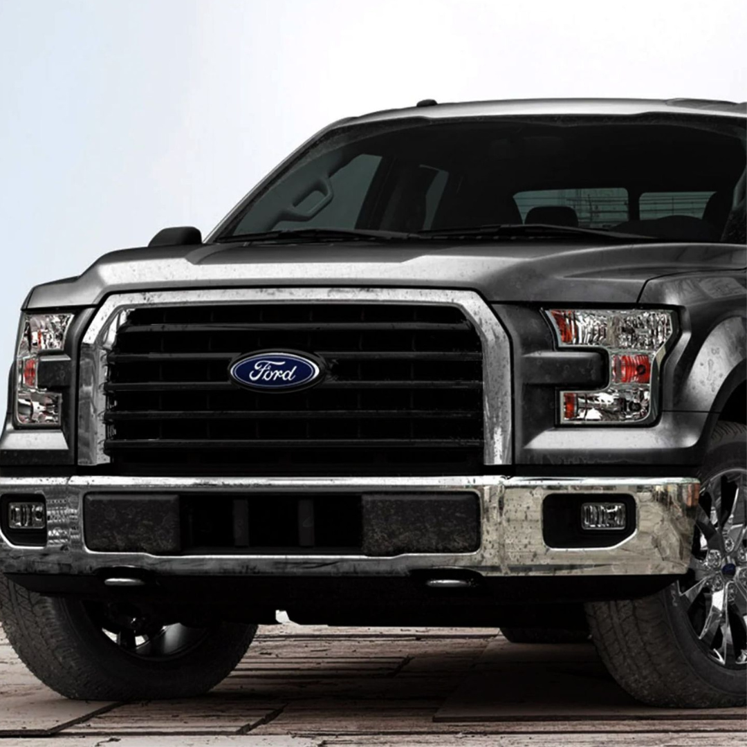 2015-2017 Ford F-150 XLT 4 PCS Gloss Black Tape-on Patented Grille Overlay