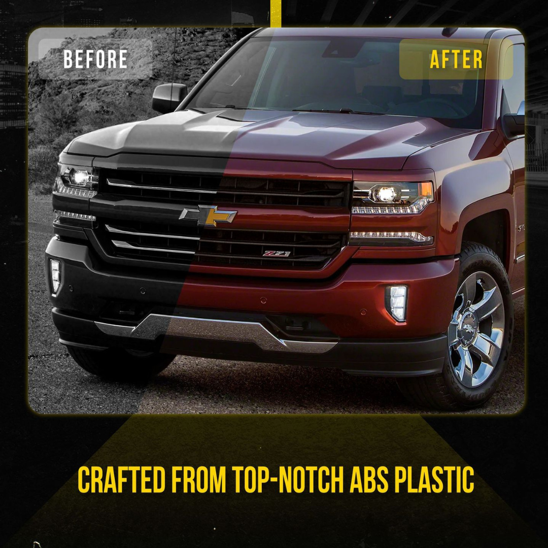 2016-2018 Chevrolet Silverado 1500 LTZ 3 PCS Gloss Black Tape-on Patented Grille Overlay