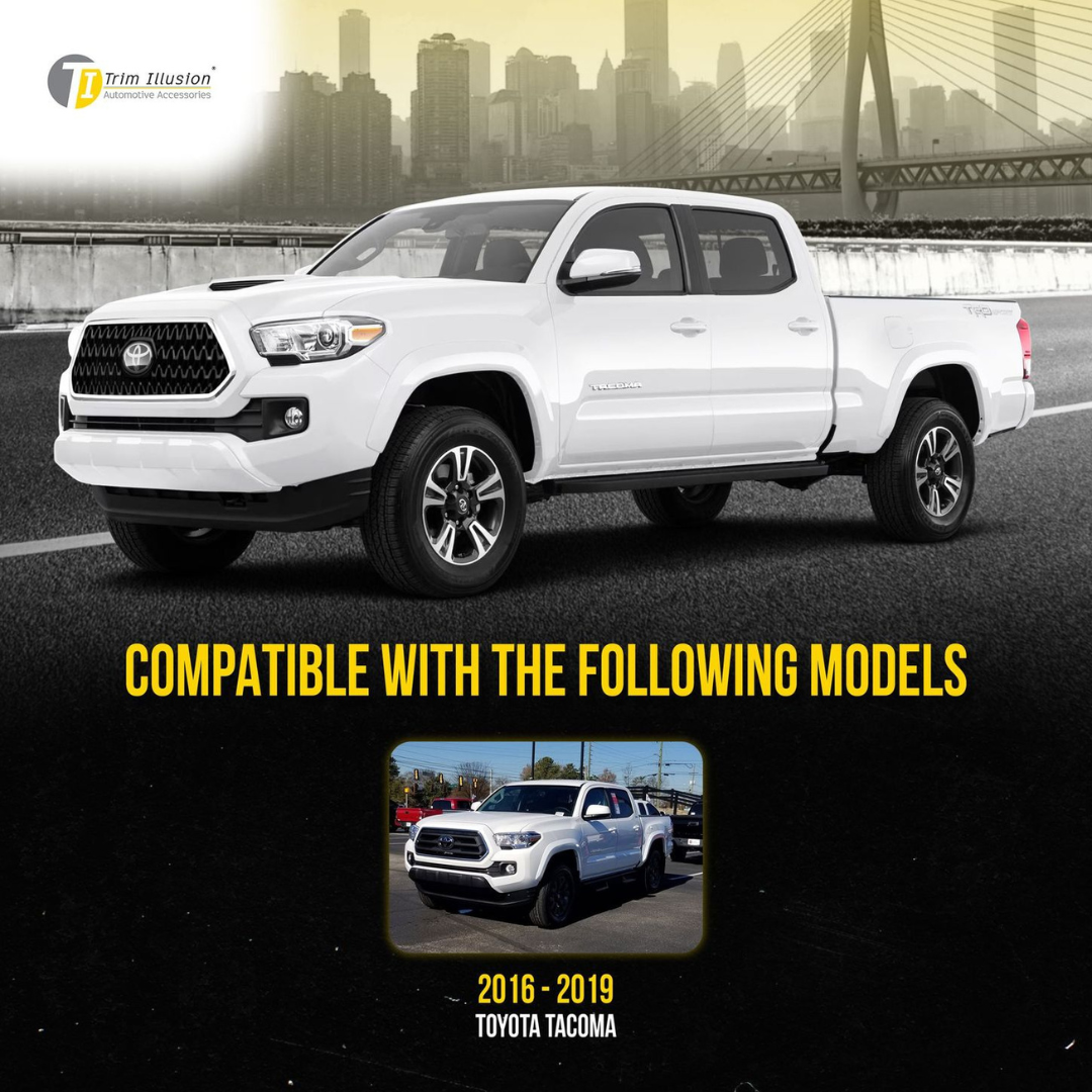 2018-2019 Toyota Tacoma TRD Sport/Off-Road 1 PC Gloss Black Tape-on Patented Grille Overlay