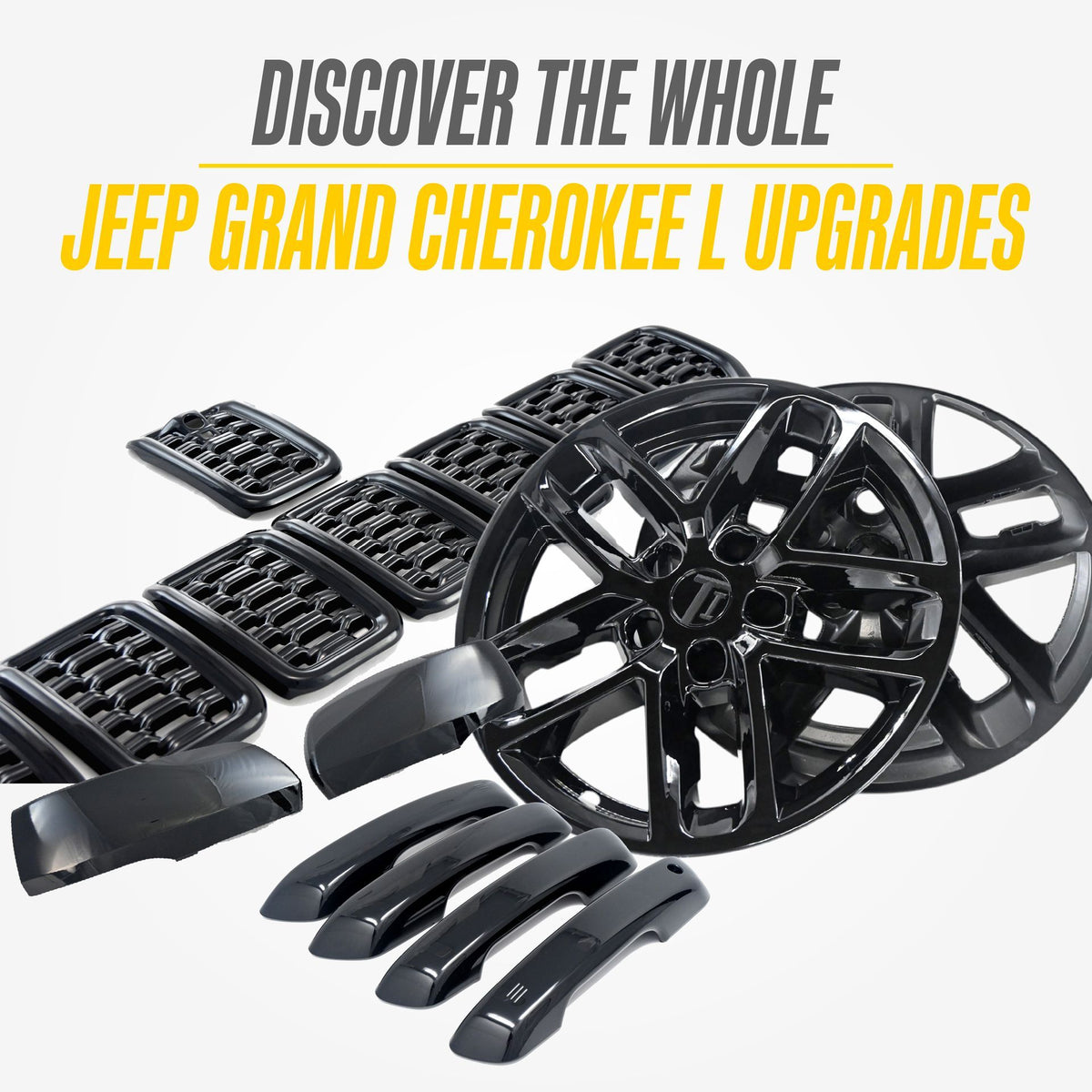 Trim Illusion ABS6534BLK gloss black grille overlay for 2021-2026 Jeep Grand Cherokee L and Grand Cherokee - image 7