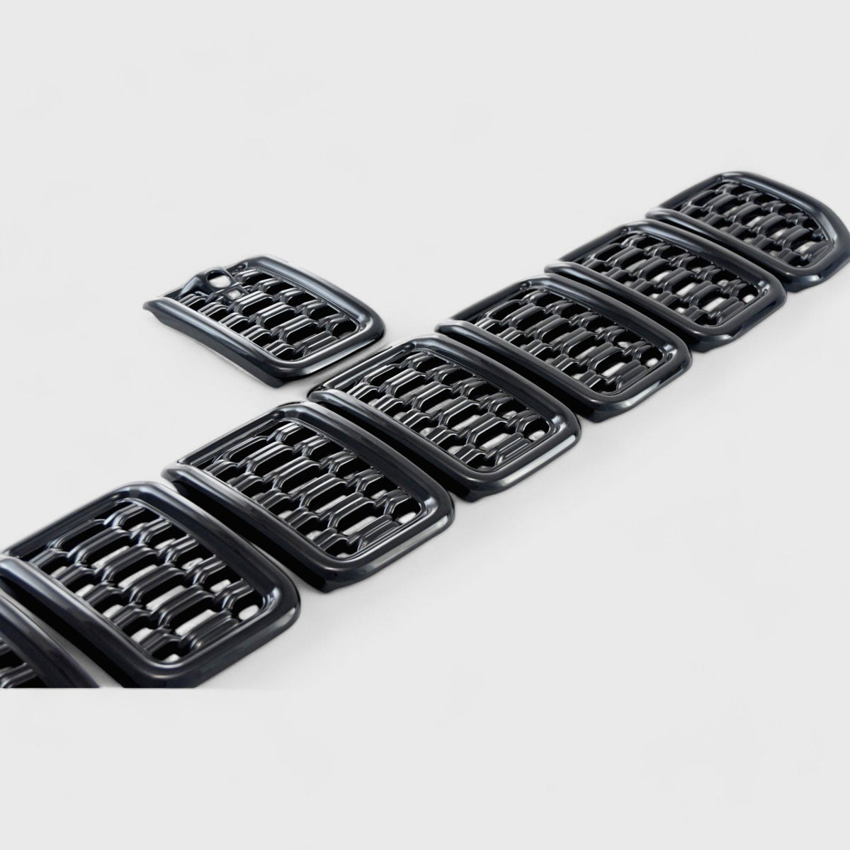 Trim Illusion ABS6534BLK gloss black grille overlay for 2021-2026 Jeep Grand Cherokee L and Grand Cherokee - image 2