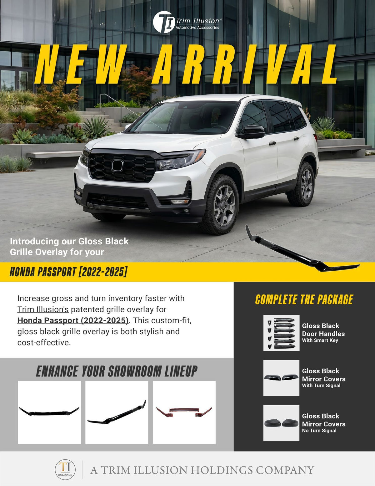 Trim Illusion ABS6838BLK gloss black grille overlay for 2021-2026 Honda Ridgeline and Passport - image 14