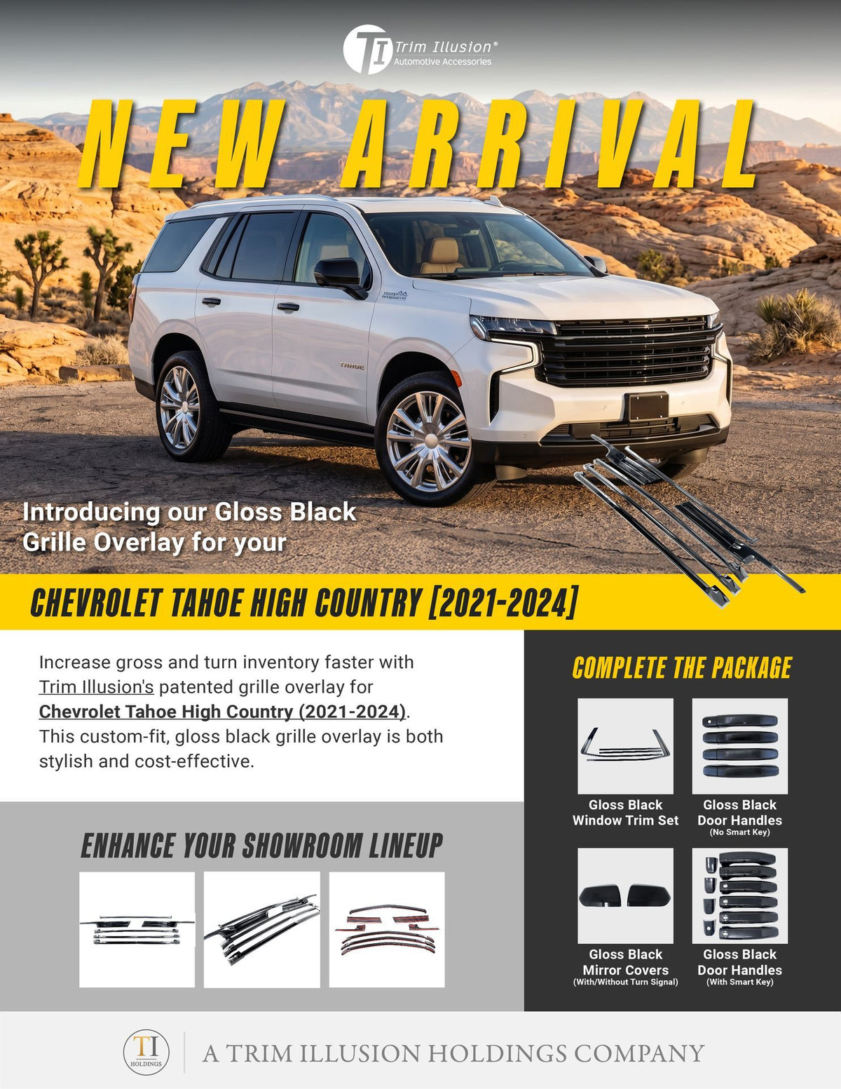 Trim Illusion ABS6845BLK gloss black grille overlay for 2021-2024 Chevrolet Suburban and Tahoe - image 14