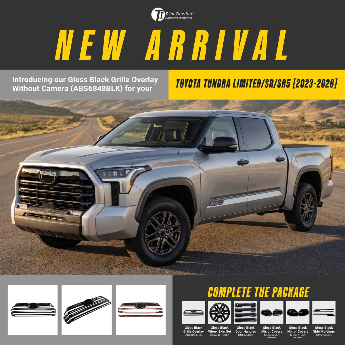 Trim Illusion ABS6848BLK gloss black grille overlay for 2023-2026 Toyota Tundra - image 11