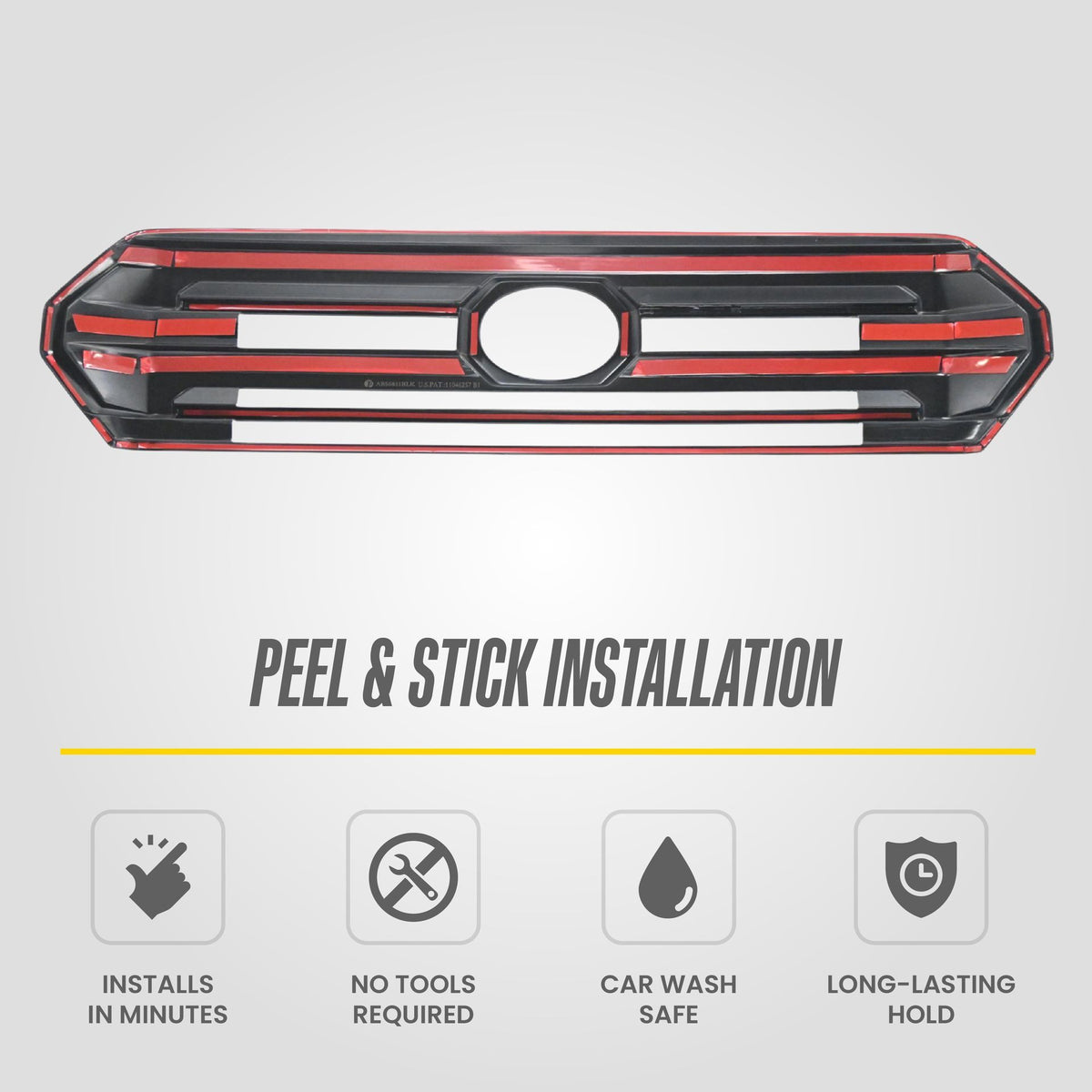 Trim Illusion ABS6851BLK gloss black grille overlay for 2024-2026 Toyota Tacoma - image 7