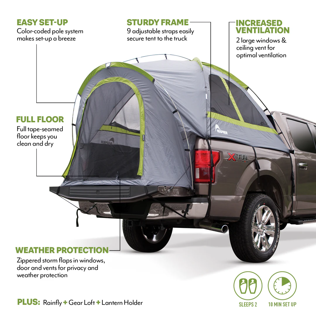 Napier Backroadz Truck Tent for Chevy Silverado, Ford F-150, Ram, GMC Sierra, Tacoma, Tundra & More