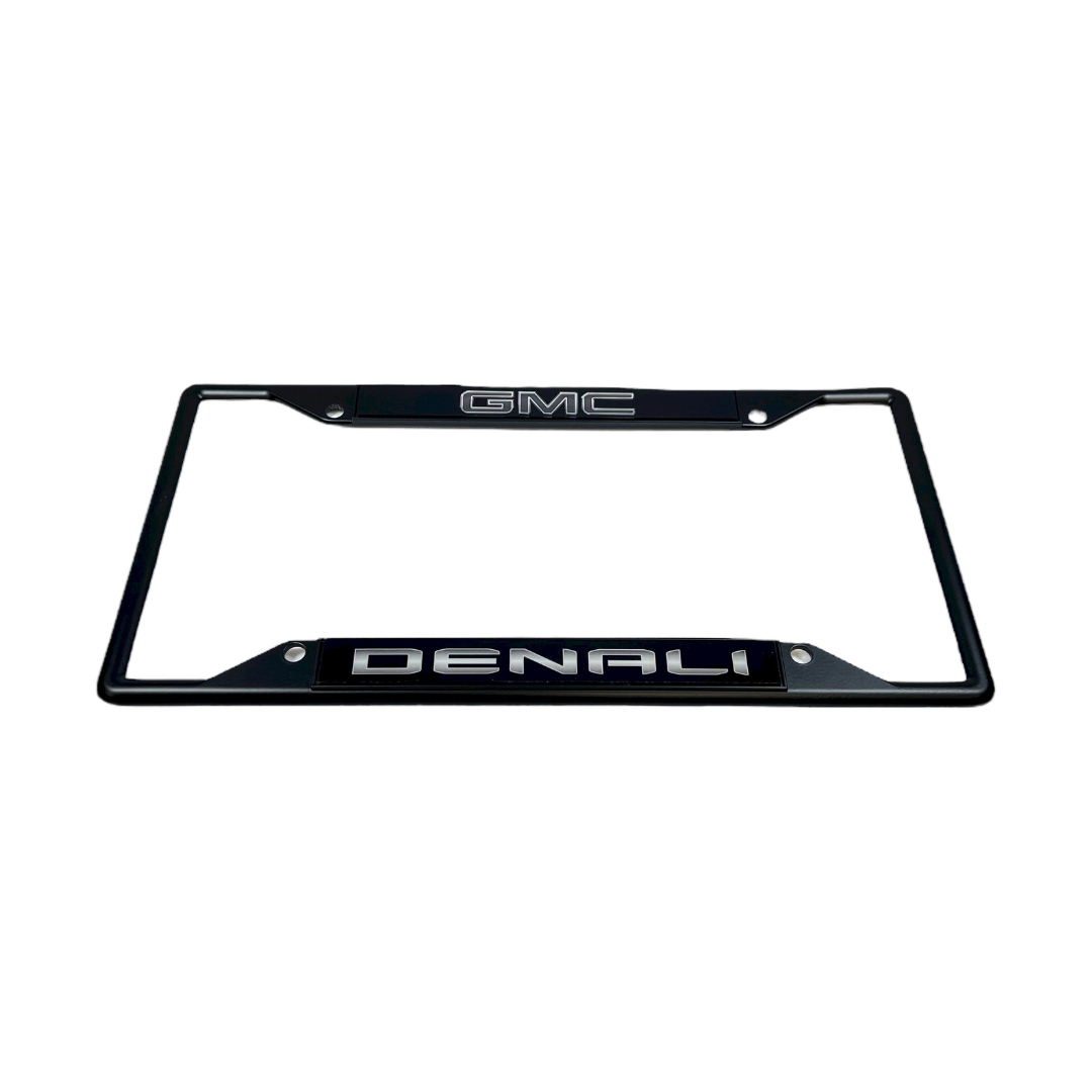 Blacked Out GMC Denali Black License Plate Frame