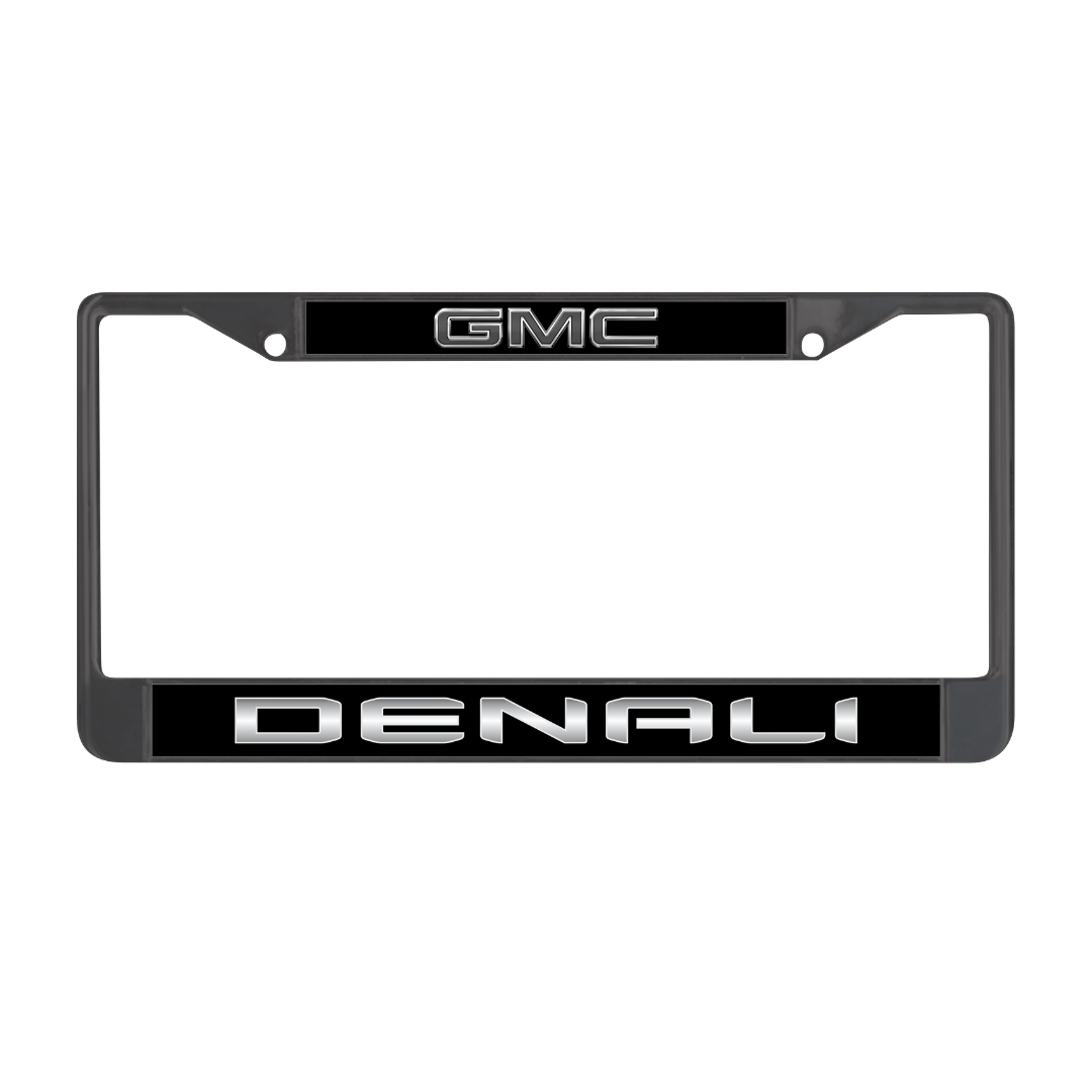Blacked Out GMC Denali Black License Plate Frame
