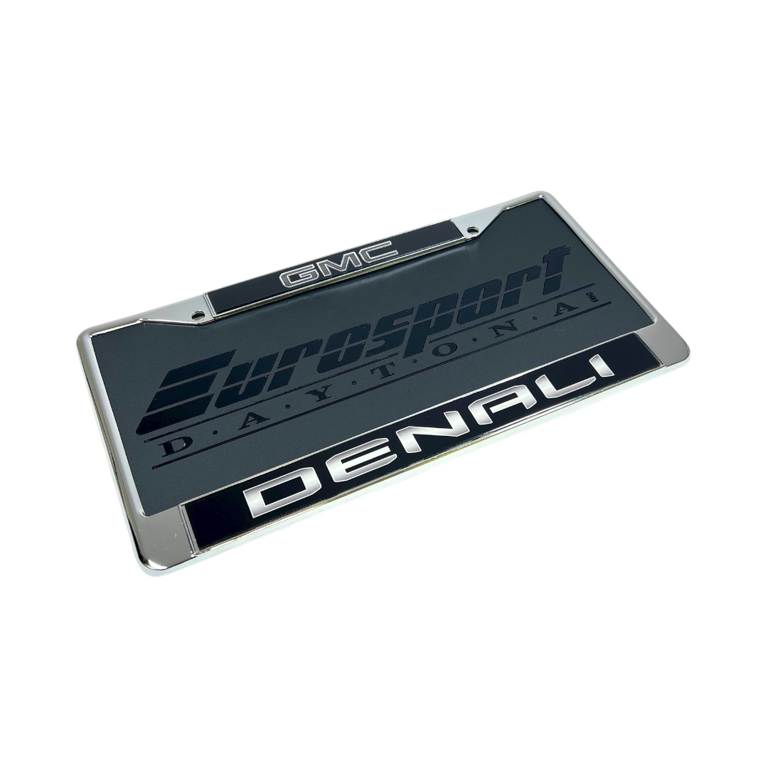 Blacked Out GMC Denali Chrome License Plate Frame
