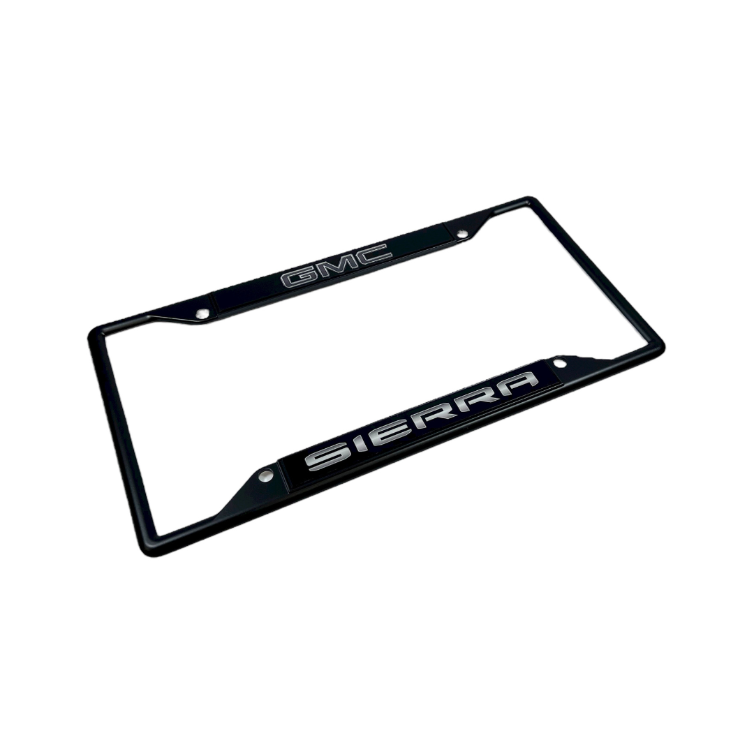Blacked Out GMC Sierra Black License Plate Frame