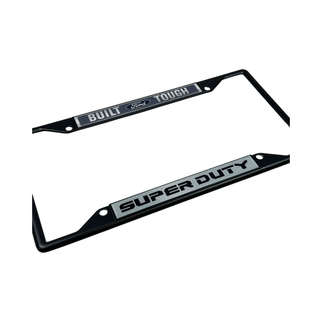 Built Ford Tough Super Duty Black License Plate Frame