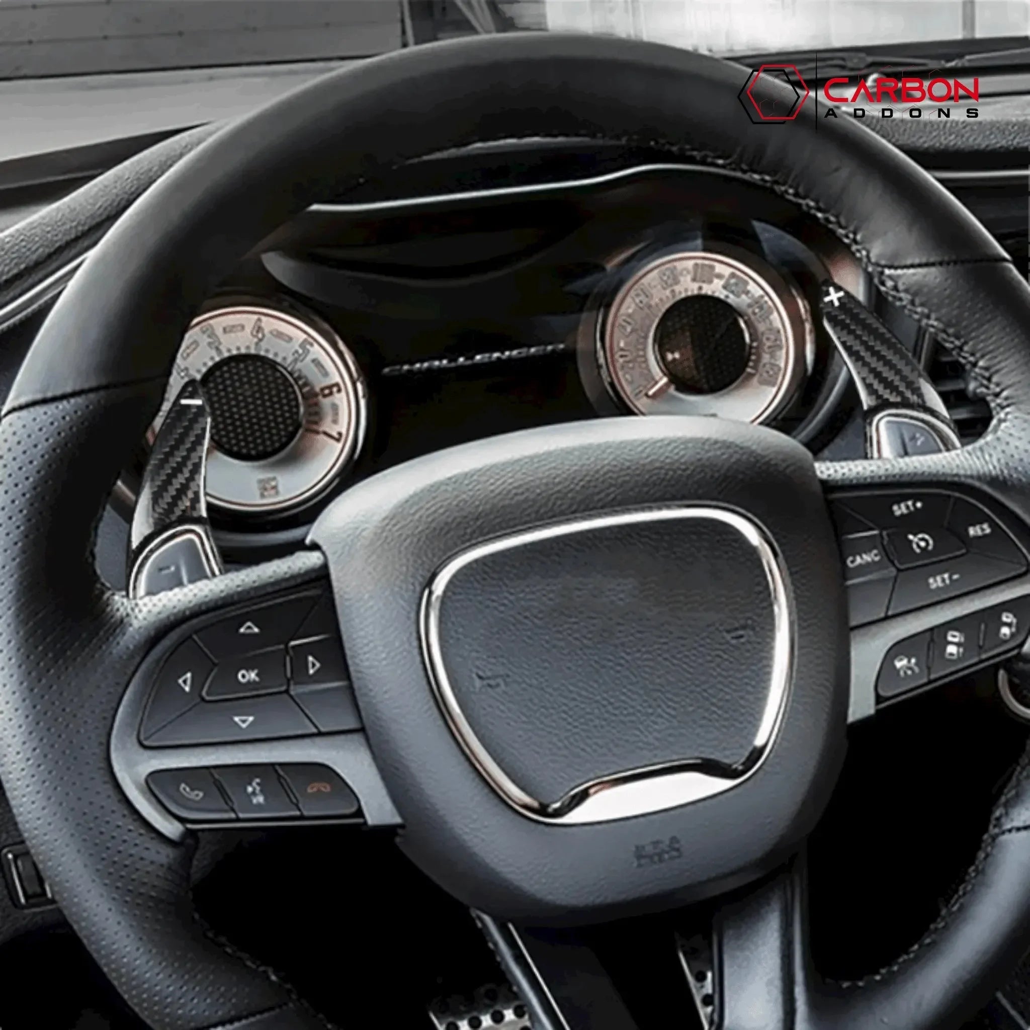 Carbon Fiber Paddle Shifter Extensions for Dodge Charger Challenger | Chrysler 300 | Jeep