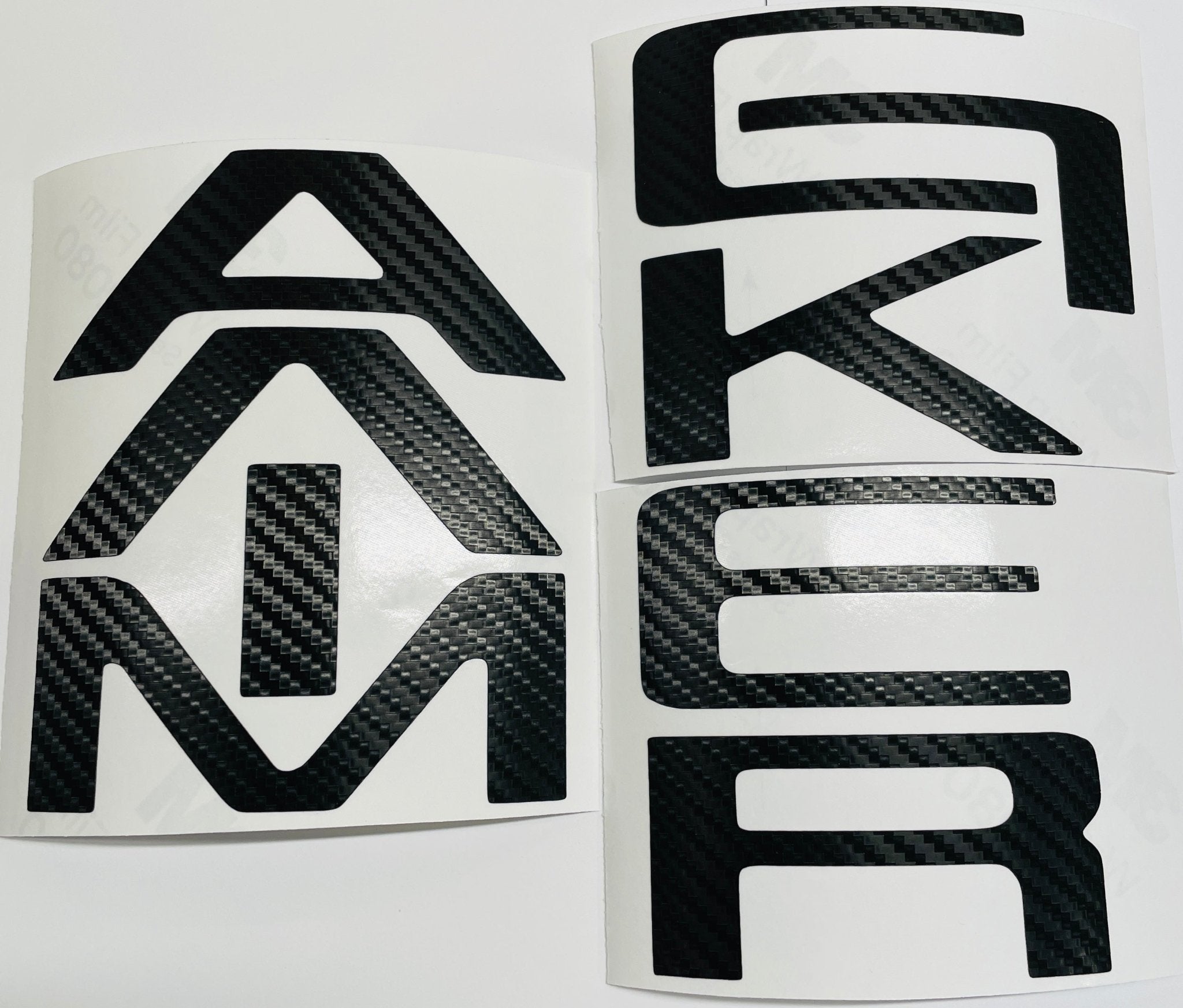Carbon Fiber Textured Vinyl Decal Letter Inserts for 2022-2025 Maverick Tailgate