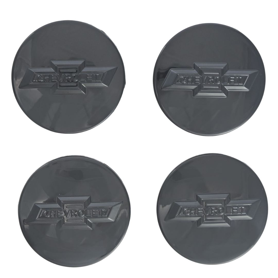2014-2024 Chevrolet Silverado 1500, 15-24 Chevrolet Tahoe/Suburban, 2022 Chevrolet Silverado 1500 LTD 4 PCS Gloss Black Replacement Officially Licensed Chevrolet Wheel Cap Set