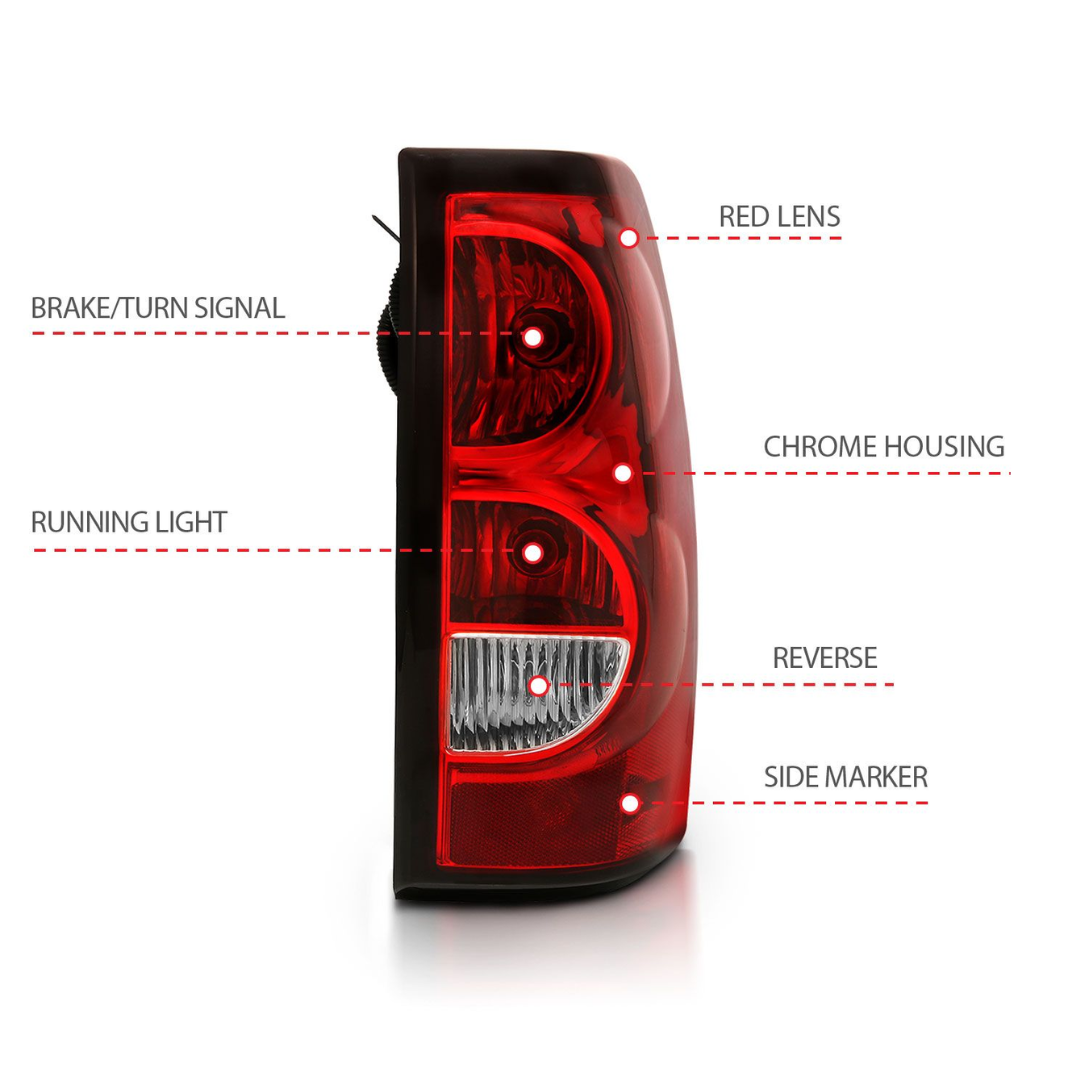 Chevy Silverado 03-06 1500/2500/3500 07 Classic Tail Lights Red/ Clear Lens (OE TYPE)(DOES NOT FIT DUALLY MODELS)