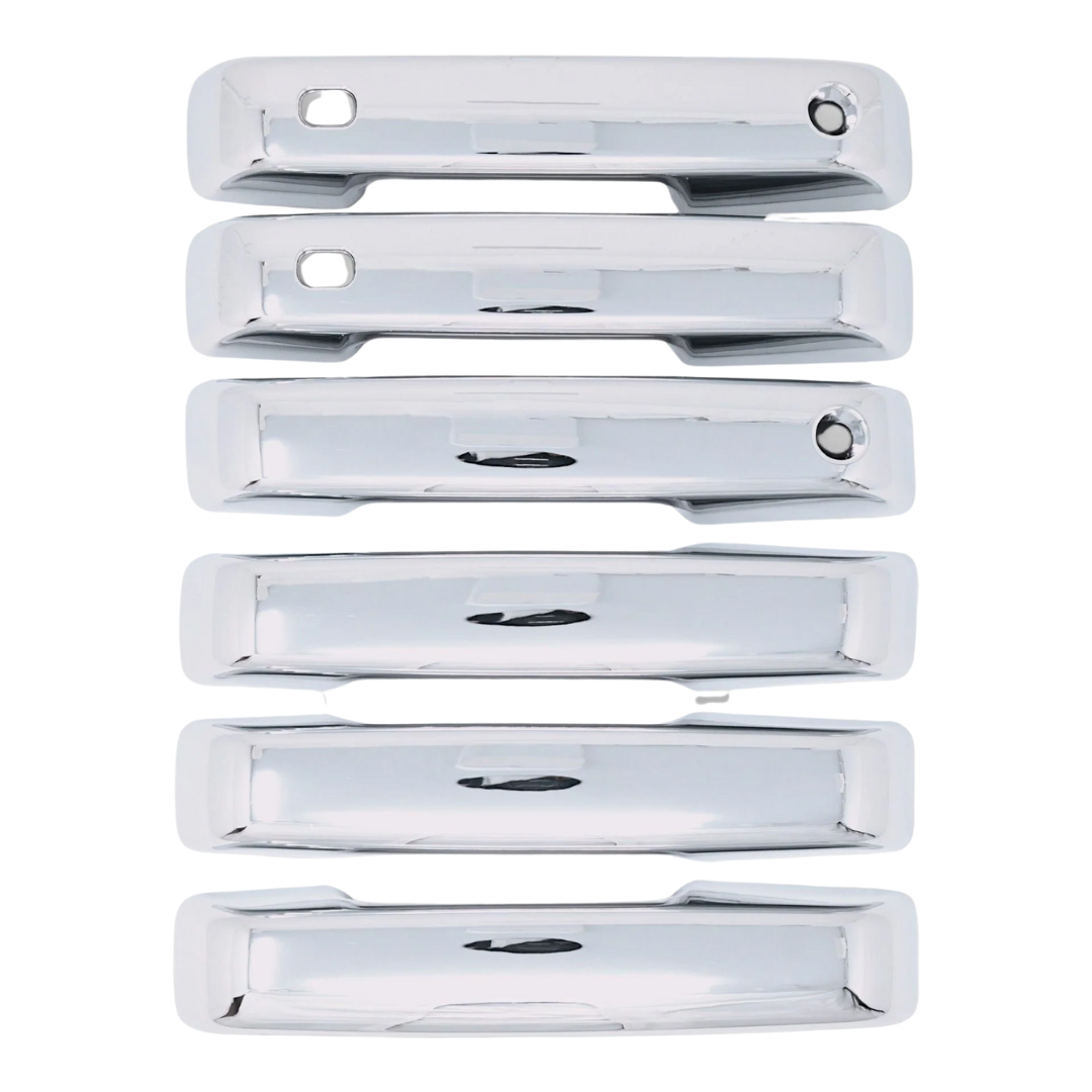 2021-24 Ford F-150, 23-24 Ford F-250 Super Duty/F-350 Super Duty W/ or W/O Smart Key 6 PCS Chrome Snap-on W/Tape Patented Door Handle Cover