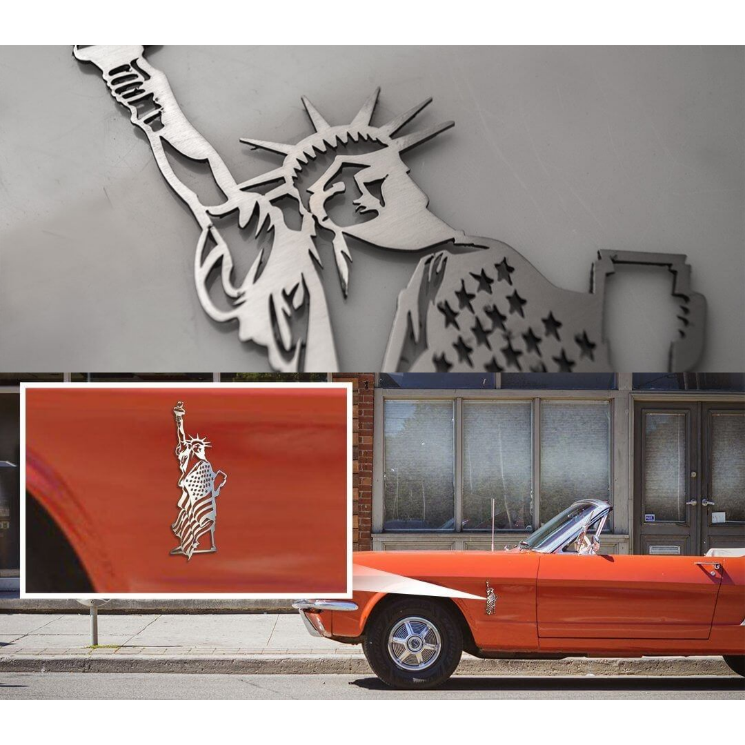 Emblem "Lady Liberty" Statue of Liberty 1Pc | Stainless Steel, Choose Finish