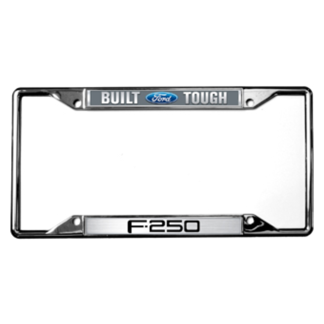 Ford Built Ford Tough F-250 Chrome License Plate Frame