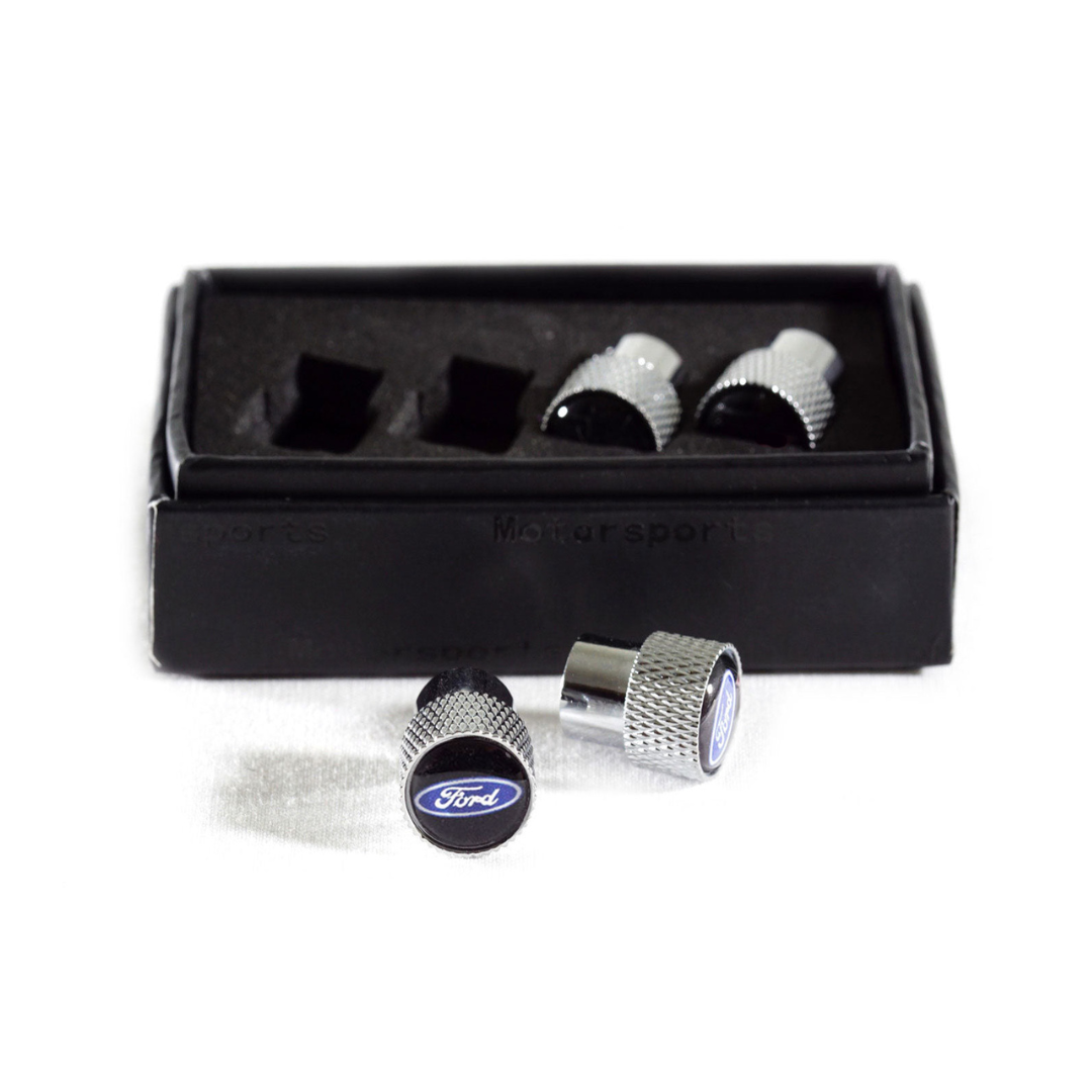 Ford Chrome Knurled Valve Stem Caps