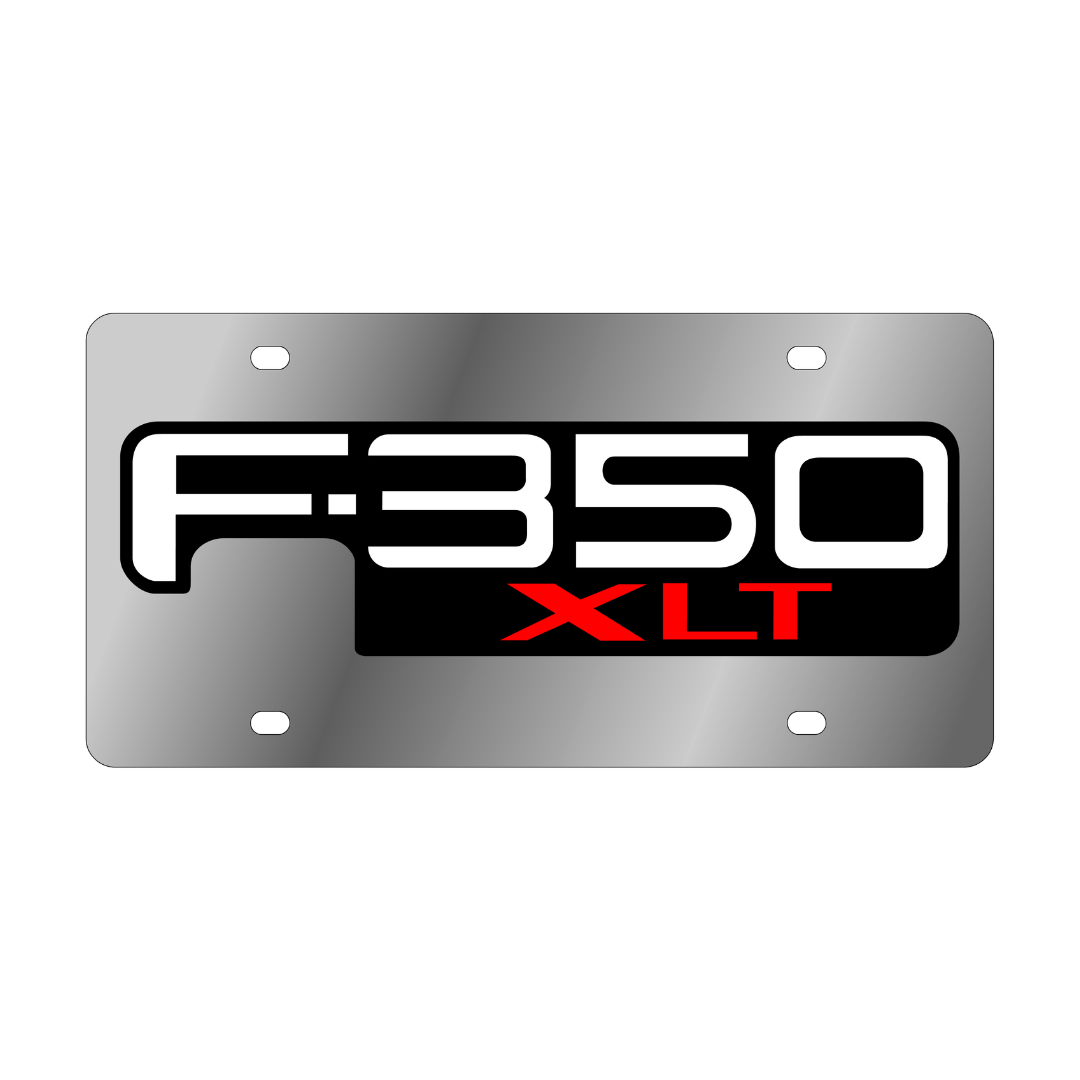 Ford F-350 XLT Stainless Steel License Plate