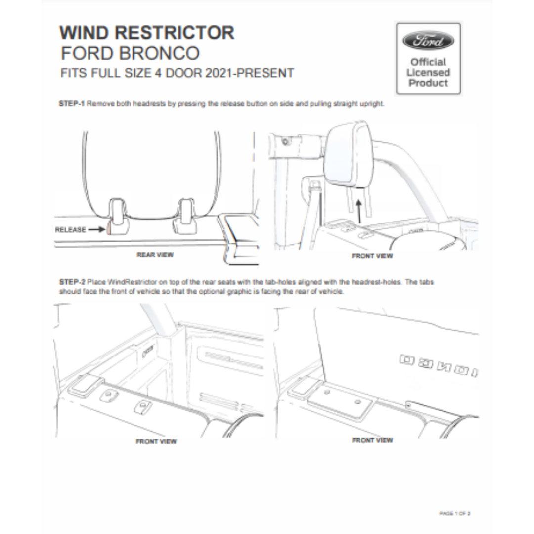 Ford Licensed Bronco WindRestrictor