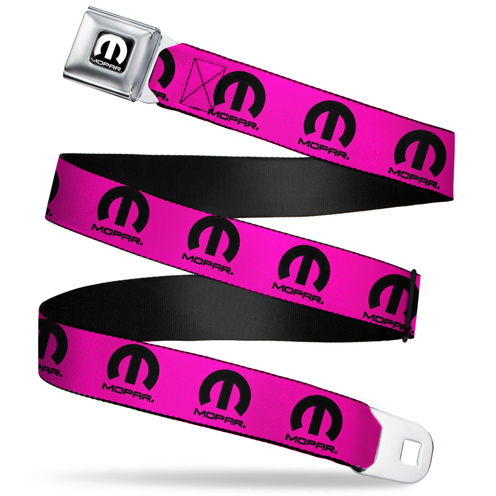 MOPAR Logo Belt Seatbelt with Hot Pink Webbing